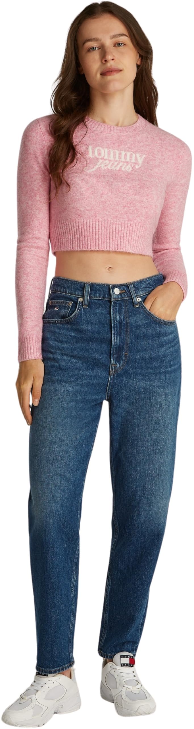 Tommy Jeans Vaqueros Mujer Mom-Fit Tapered Fit, Azul (Denim Dark), 26W/30L