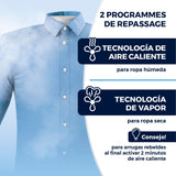 CLEANmaxx Plancha automática de camisas PRO STEAM + accesorio para pantalones | Función vapor, pantalla táctil | Plancha para camisas y blusas | Reduce olores, desinfecta, alisa, refresca