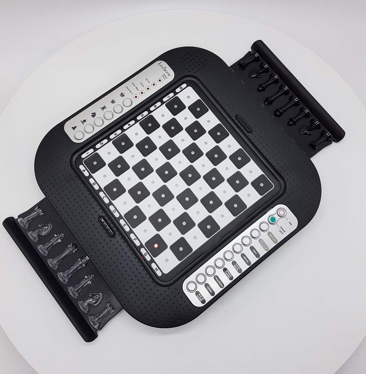 Lexibook, Chessman FX Juego de Ajedrez Electrónico con Teclado Táctil y Efectos de Luz y Sonido 32 Piezas 64 Niveles de Dificultad, Negro/Plateado, CG1335