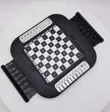 Lexibook, Chessman FX Juego de Ajedrez Electrónico con Teclado Táctil y Efectos de Luz y Sonido 32 Piezas 64 Niveles de Dificultad, Negro/Plateado, CG1335