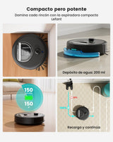 LEFANT M330 Pro Robot Aspirador y Fregasuelos con Mapeo 3 en 1, Navegación dToF, 5000Pa, 150min, Evitación de Obstáculos PSD 190°, WiFi/Alexa 2,4GHz y 5GHz, Ideal para Pelo de Mascotas y Alfombras