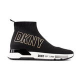 DKNY Nona Sock Slip on Sneaker, Zapatillas Mujer, Oro Negro, 36 EU