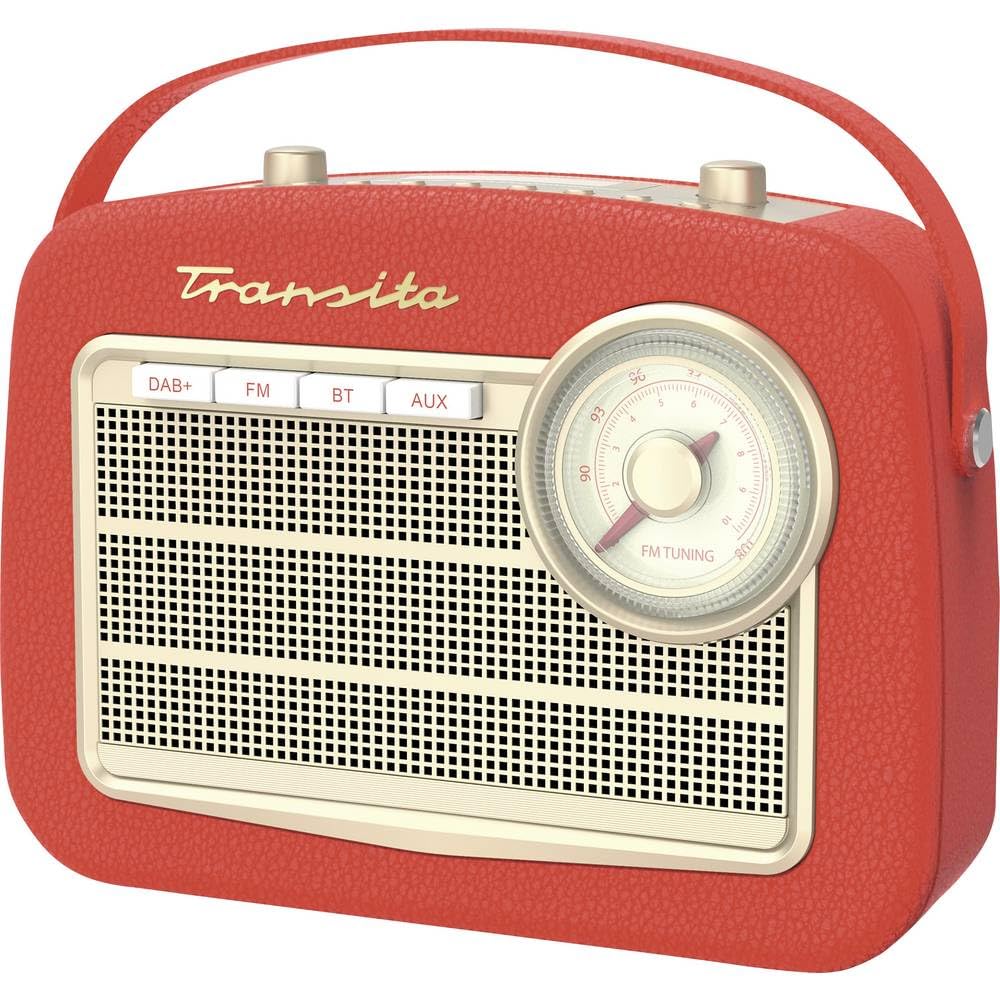 TechniSat Transita 130 - Radio portátil Dab+/FM con regulador de frecuencia FM (transmisión de Audio Bluetooth, USB, Pantalla LCD, batería de hasta 24 Horas, asa de Transporte, Carcasa de Piel