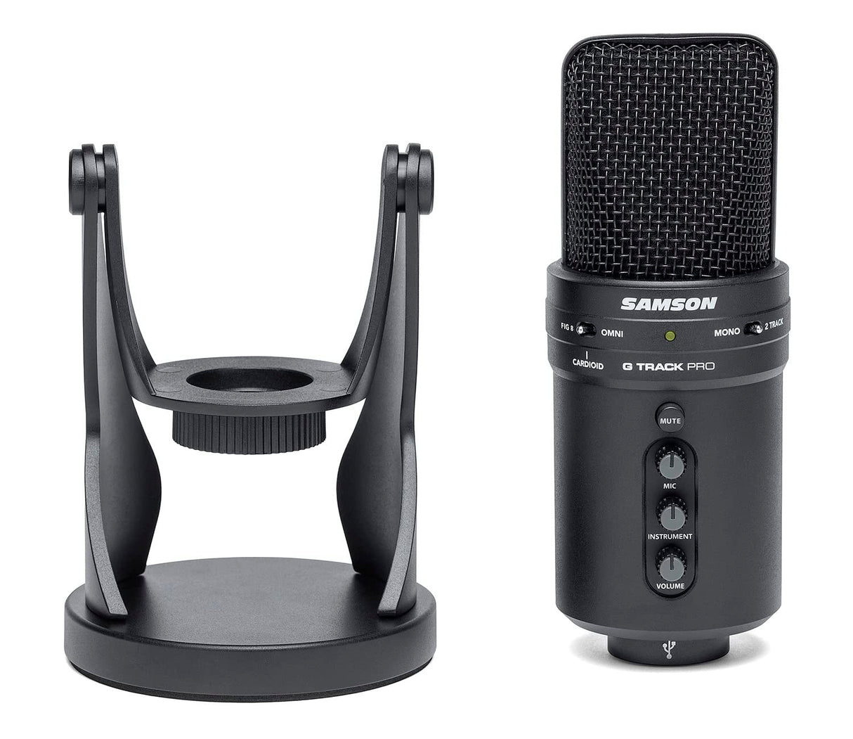 Samson G-Track Pro - Professional USB Microphone with Audio Interface - Black
