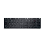 CHERRY KW X ULP, Teclado Mecánico Ultraplano de Alta Gama, Distribución de Teclado Alemán (QWERTZ), Inalámbrico, Multidispositivo Para Hasta 4 Dispositivos, Recargable, Negro