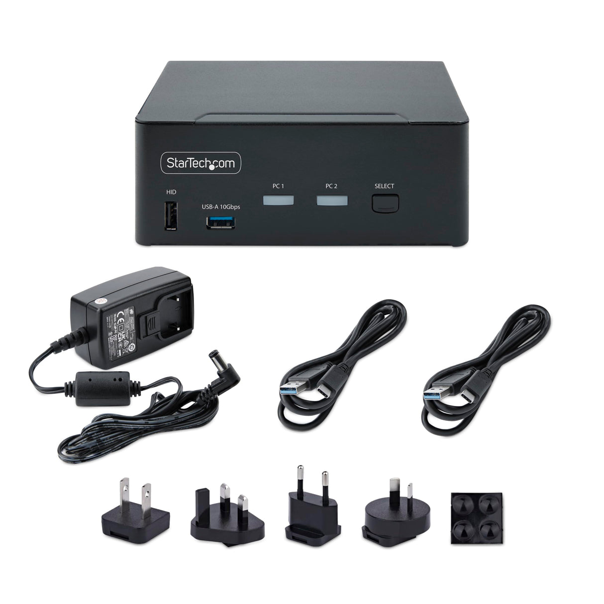 StarTech.com Switch KVM DisplayPort 1.4 de 2 Puertos y 2 Monitores - 8K 60Hz - con Hub USB de 2 Puertos (10Gbps) - TAA
