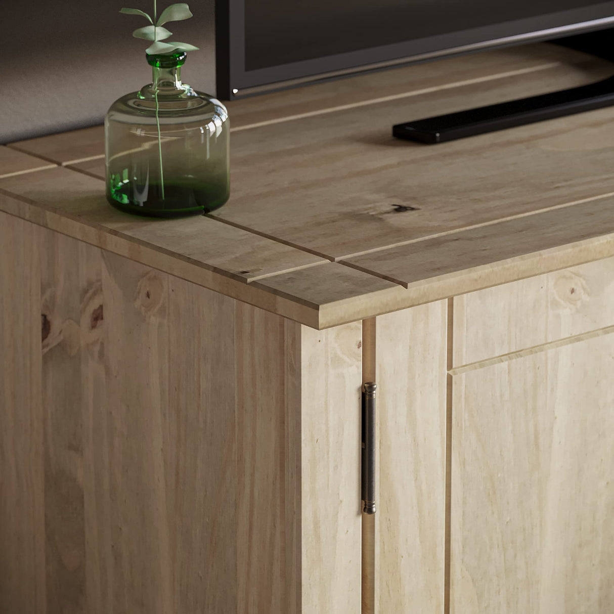 Panama Mueble para televisor con 2 Puertas y 1 Estante, Madera, Beige, Dimensions (L*W*H): 120 x 40.0 x 50 cm