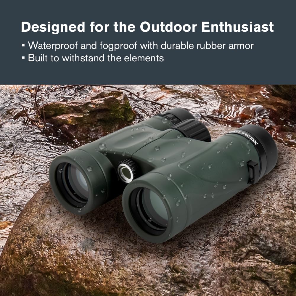 Celestron 71331 Nature DX 10x32: prismáticos con prisma BaK-4, verde