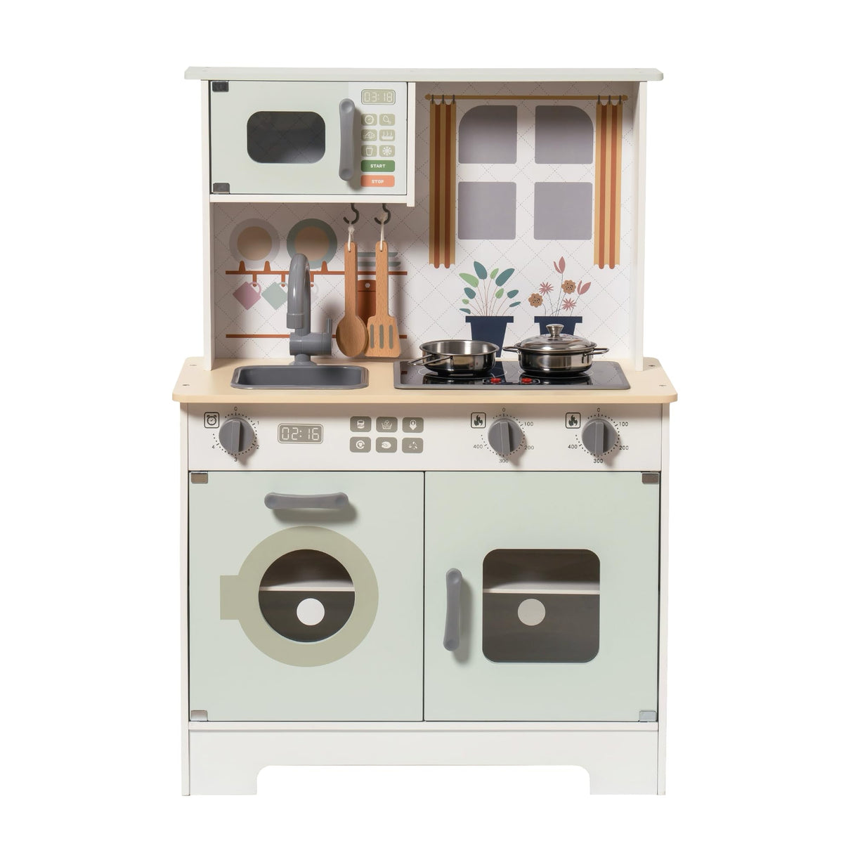 ROBUD Cocinas de Juegos de Madera, Cocina Infantil con Accesorios, Apta para niños a Partir de 3 años, Montessori