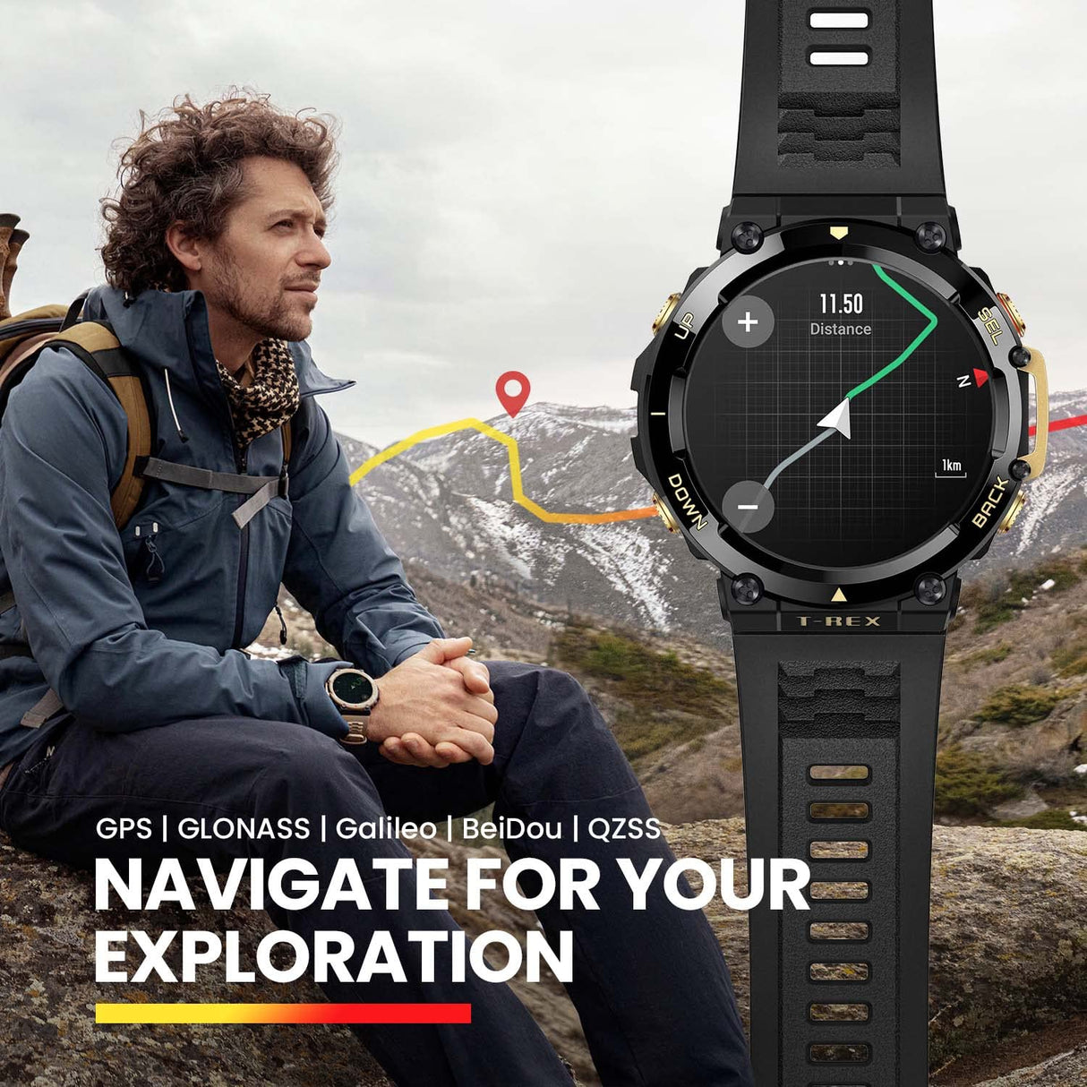 Amazfit T-Rex 2 47mm SmartWatch Reloj Deportivo Premium Multideporte con GPS Navegación en Tiempo Real Ejercicio de Fuerza 150+ Modos Deportivos Frecuencia cardíaca Monitoreo SpO2