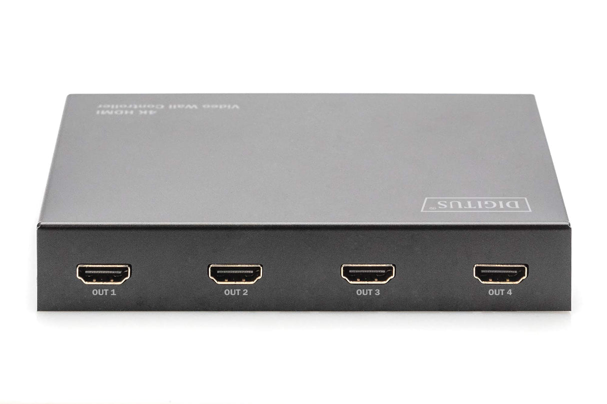 DIGITUS DS-43309 Procesador para Pared de vídeo 2x2 & Divisor HDMI - UHD 4K/60 Hz HDTV: 3840 x 2160p - Salida: 4X Full HD 60 Hz 1920 x 1080p - Display-Modi: 2x2, 1x2, 2x1, 1x3, 3x1, 1x4, 4x1