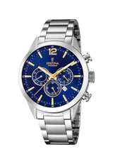 Festina Reloj Hombre F20343/2 Timeless Chronograph Caja de Acero Inoxidable 316l Plateado Correa de Acero Inoxidable 316l Plateado