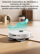 LEFANT M3 Robot Aspirador y Fregasuelos, Potente Succión de 12000 Pa, Doble Giro Fregar, Lavado y Secado Automático, Vaciado Automático para 3,2 L, Cepillos Antienredos, App/Alexa/iWatch, 2,4 G y 5G