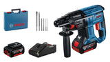 Bosch Professional 18V System GBH 18V-21 - Martillo perforador a batería (Brushless, 2,0 J, Ø máx. hormigón 21 mm, SDS plus, 2 baterías x 5.0 Ah, set 6 acc., en maletín) - Amazon Exclusive