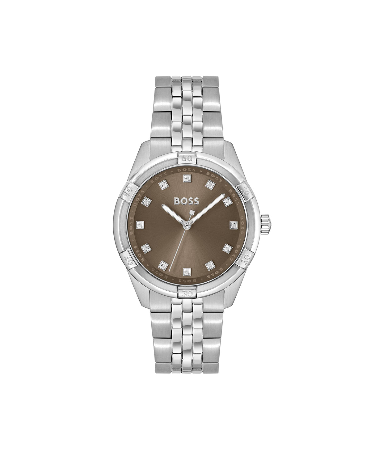 BOSS Reloj Analógico de Cuarzo para Mujer Colección Rhea con Correa de Acero Inoxidable Plateada - 1502699