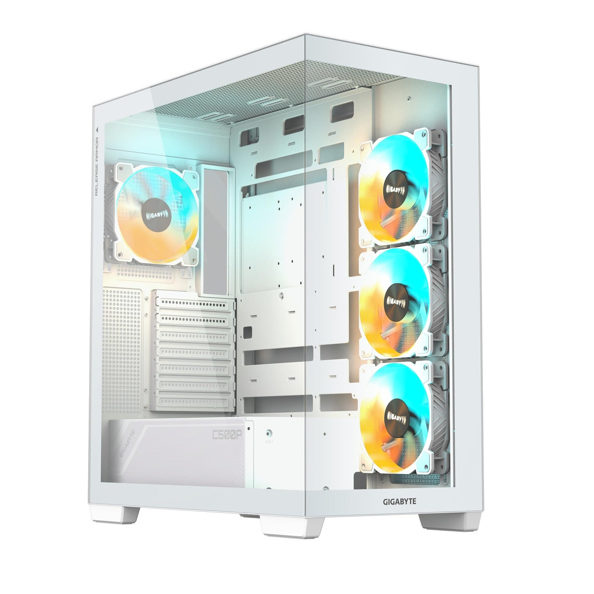 Gigabyte C500 Panoramic Stealth ATX Mid Tower - Carcasa de PC de Vidrio Templado RGB Fusion - Negro - GB-C500P ST
