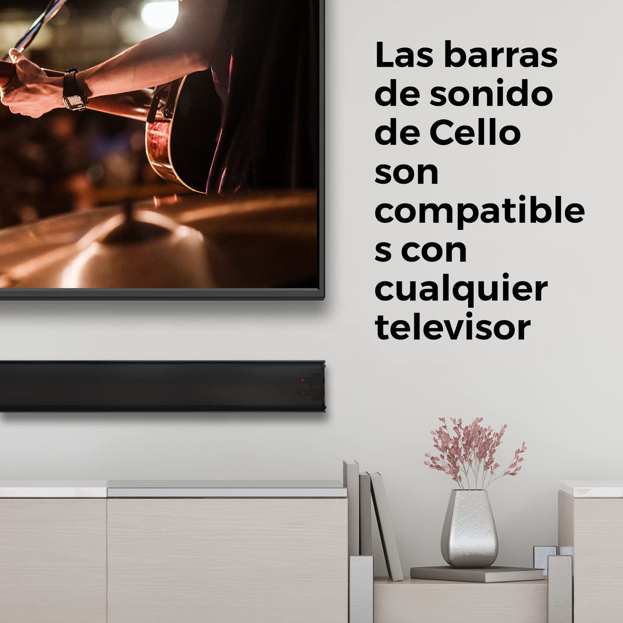 Cello YWS15M-DE TV Soundbar, 2x10W y 20W (Total 40W), Bluetooth, Cable de 12 Voltios para Televisores de Caravana