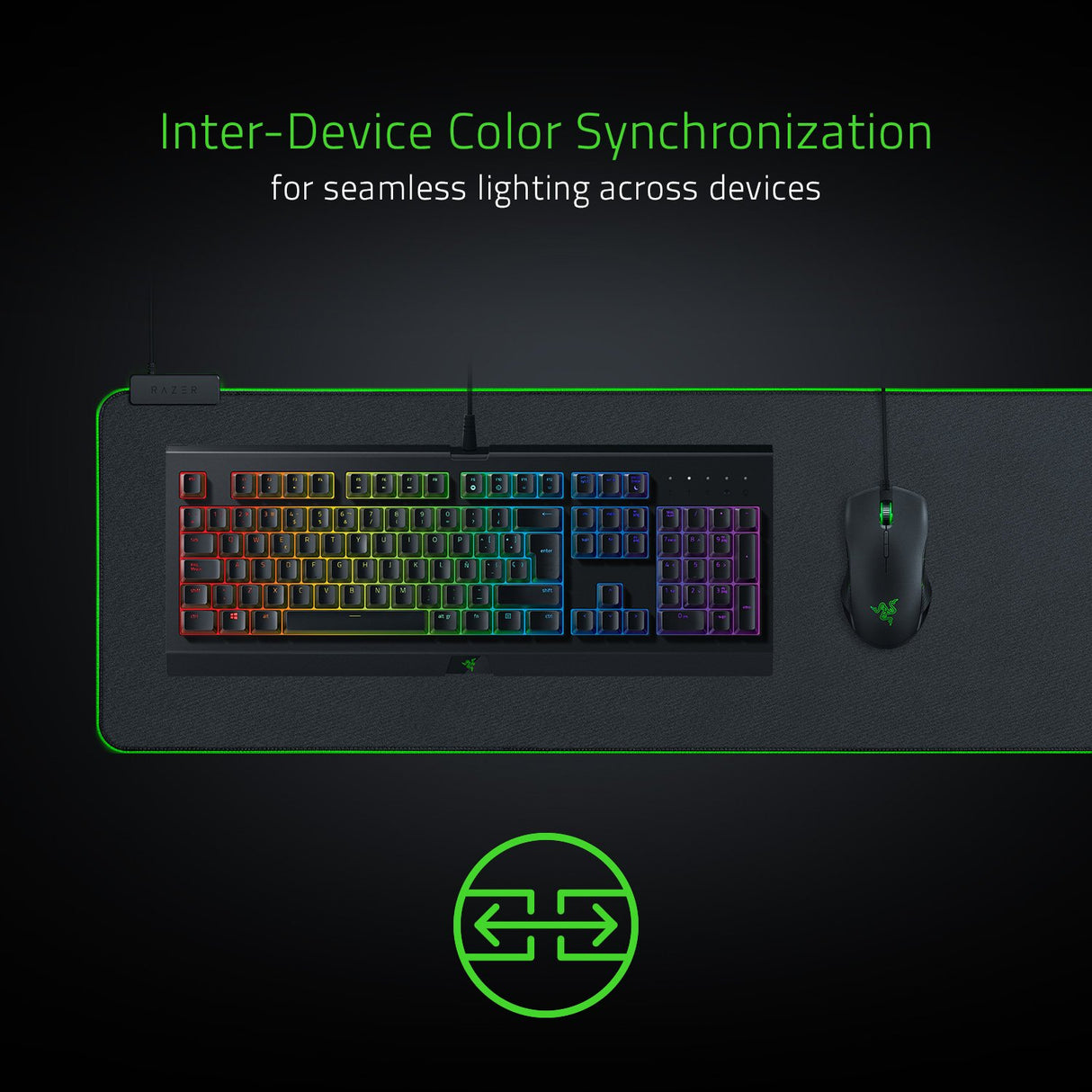 Razer Goliathus Extended Chroma - Alfombrilla suave para juegos con iluminación RGB (soporte para cables, superficie de tela, borde cosido, optimizado para todos los ratones) Negro
