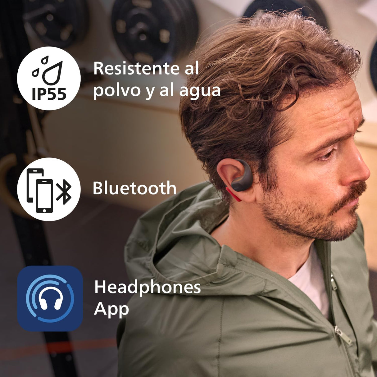 Philips TAA6709: Auriculares Deportivos Open Ear con Bluetooth y tecnología True Wireless - Negro