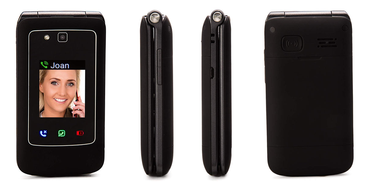 TTfone Titan TT950 Whatsapp 3G Pantalla táctil Senior Big Button Flip Teléfono móvil: fácil y fácil de Usar (con Cargador de Coche y Estuche)