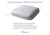 Cisco Punto de acceso Cisco Business 240AC 802.11ac 4x4 (Wave 2), 2 puertos GbE; montaje en techo, paquete de 3 unidades, protección limitada de por vida (3-CBW240AC-E)