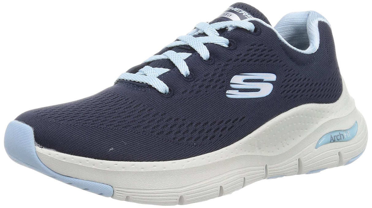 Skechers Arch Fit Big Appeal, Zapatillas Mujer, Navy Knit Mesh Lt Blue Trim, 39.5 EU