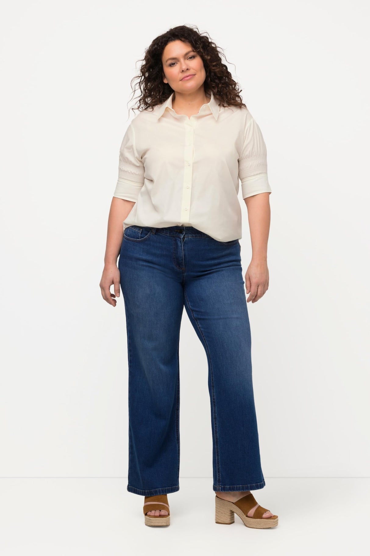 Ulla Popken Dummy Jeans, Dark Blue Denim, 32W / 30L para Mujer