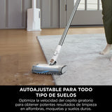 Shark Clean & Empty Aspiradora sin cable, 40 min de autonomía, sistema de vaciado automático, ligera, Anti Hair Wrap, minicepillo pelo de mascotas y boquilla estrecha, luces LED, blanco/azul, BU3521EU