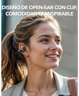 Soundcore C40i de Anker, Auriculares Open-Ear con Clip, Diseño de Juntas Flexible, Controles de Botón, Comodidad Ligera, Ajuste Estable con Almohadillas Acoplables, Transductores Expansivos