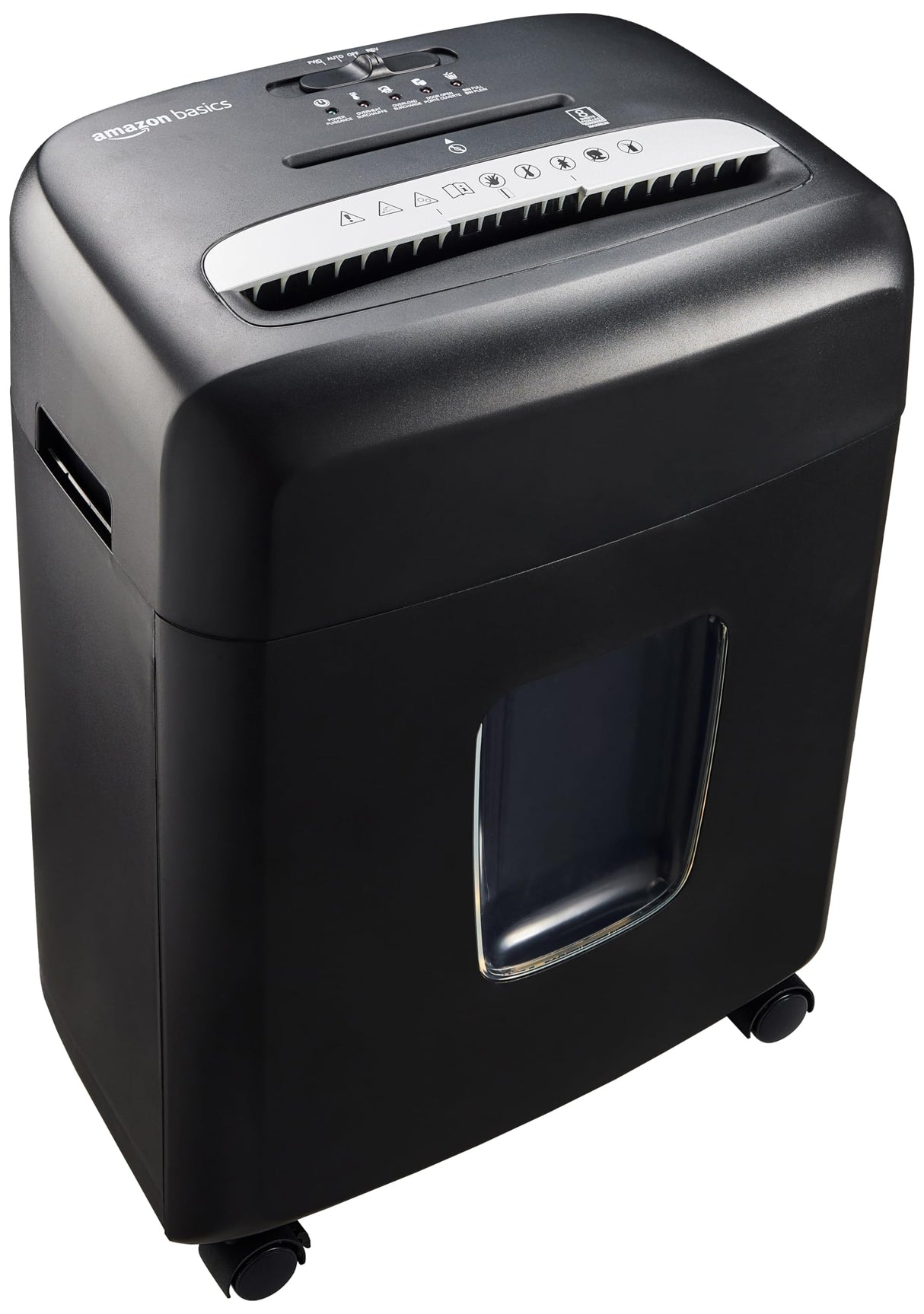 Amazon Basics Trituradora de microcorte 8 hojas capaz de destruir papel CD y tarjetas de crédito, Negro