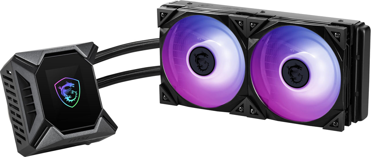 MSI MPG CORELIQUID K240 V2 AIO Refrigeración Líquida CPU - Bomba LCD Ventilador 60mm, 2 Ventiladores ARGB 120mm, Tubos Anti-Evaporación, Refrigeración GI & Software Mystic Light - Admite AMD e Intel