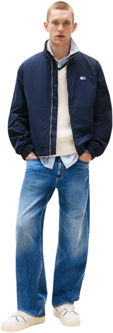 Tommy Jeans Cazadora de entretiempo Hombre Essential con cuello alto, Azul (Dark Night Navy), XL