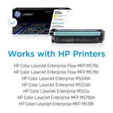 HP 212A W2122A, Amarillo, Cartucho Tóner Original, de 4.500 páginas, para impresoras HP Color LaserJet Enterprise serie M554, M555 y M578
