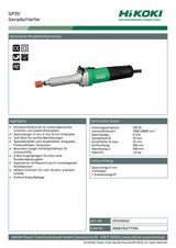 Hikoki GP3VWAZ - Amoladora, 760 W, 230 V