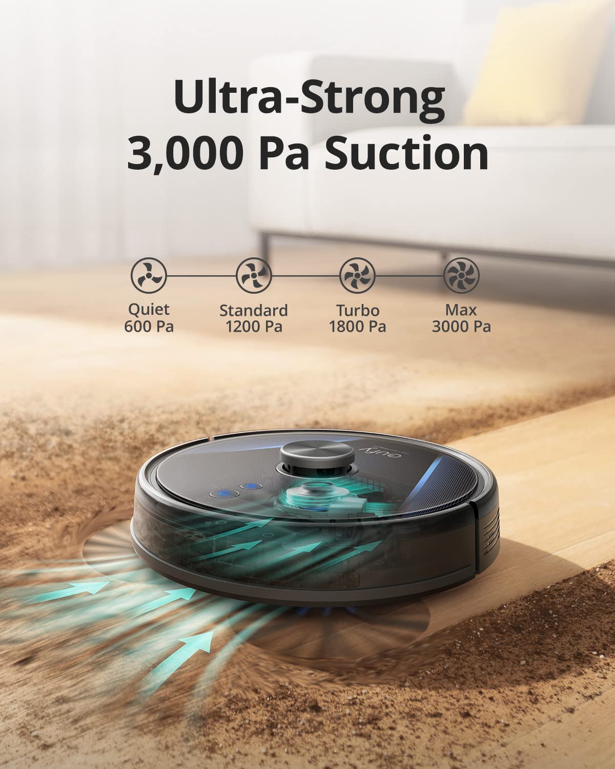 eufy RoboVac LR30 Hybrid+ Robot aspirador y fregasuelo, vaciado auto, 60 días capacidad, navegación láser iPath, 3000 Pa succión, escaneado varios pisos, control avanzado aplicación,funciona con Alexa