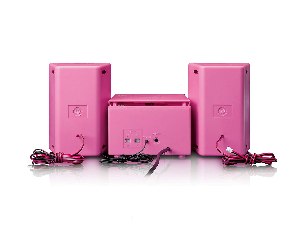 Lenco 810025 mc-013pk Sistema estéreo Compacto para niños con Reproductor de CD y Pantalla LCD Entrada aux 2 x 2w rms con Pegatinas Rosa
