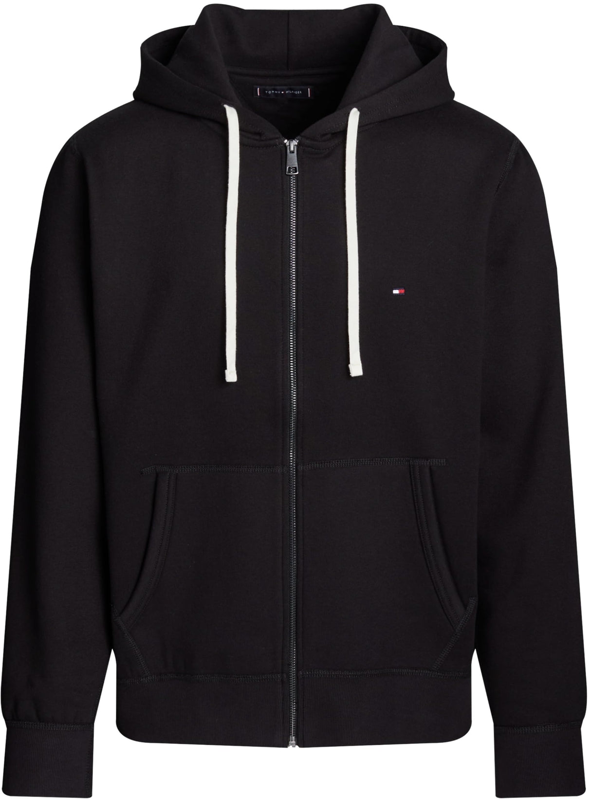 Tommy Hilfiger Hoodie con Cremallera Hombre Stack con Capucha, Negro (Black), XS