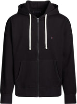 Tommy Hilfiger Hoodie con Cremallera Hombre Stack con Capucha, Negro (Black), XS