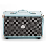 GPO Westwood Retro 25 Altavoz con subwoofer de 25 vatios, entrada RCA, Bluetooth, rejilla vintage y asa de transporte - Azul