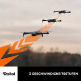 Rollei Fly 80 Combo Drone, transmisión de imagen WiFi en vivo, giroscopio de 6 ejes, cámara Full HD, tiempo de vuelo largo, control de aplicación e incluye servicio remoto