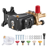 VEVOR Bomba para Hidrolavadora Émbolo Triple Horizontal con Eje de 25,4mm 4000 PSI 4,0 GPM Kit de Repuesto para Hidrolavadora con 5 Boquillas, Compatible con Simpson MorFlex 40224, 40225, 40226