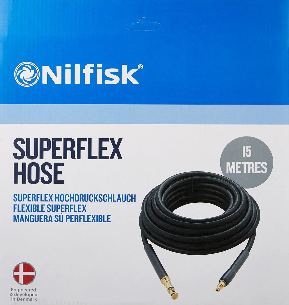 Nilfisk Manguera Superflex 15M - Pieza de Repuesto Original Hidrolimpiadoras (128500084)