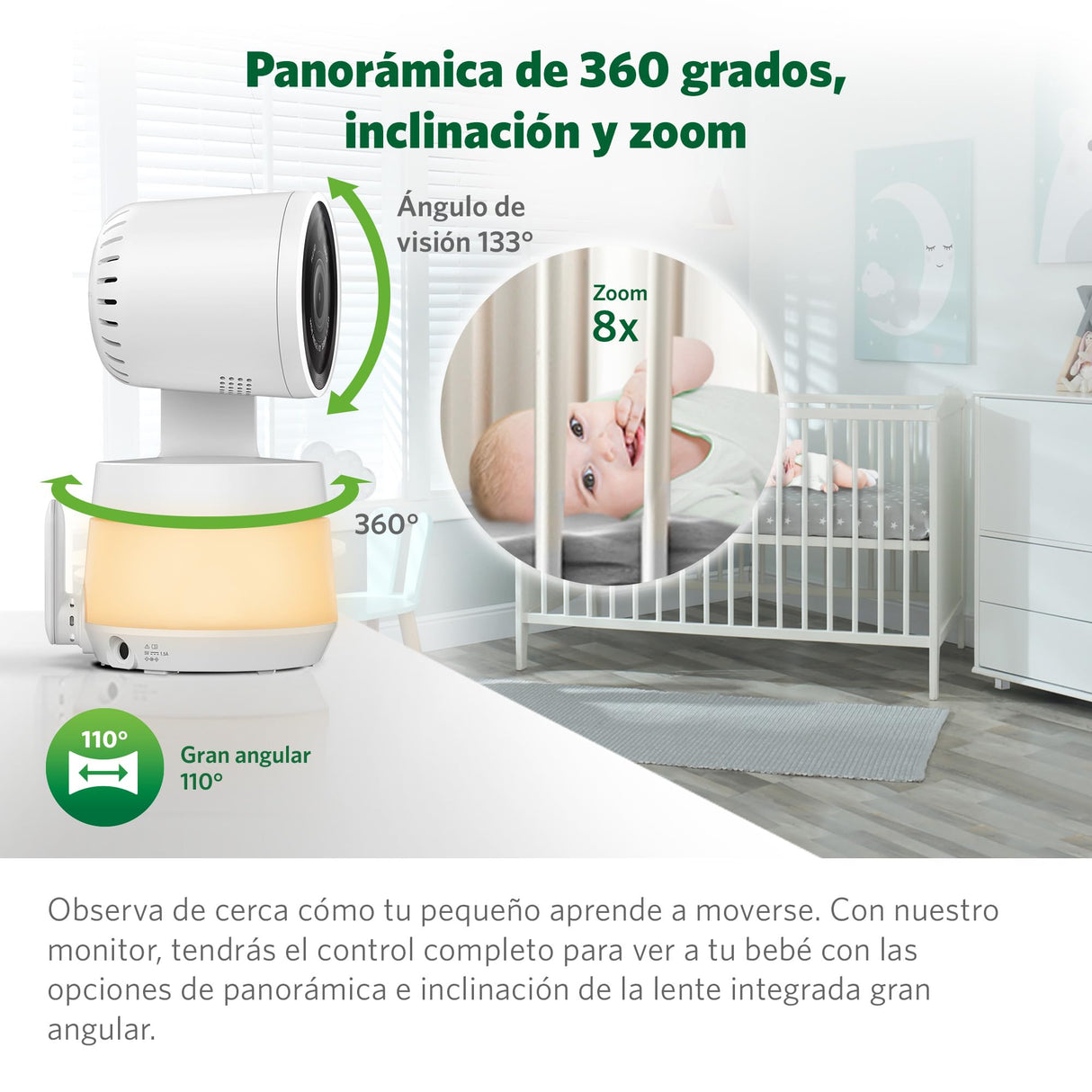 LeapFrog LF925HD Baby Monitors, 1080p WiFi Smart Baby Monitors, 360° Translation & Tilt, 8X Zoom, 5" 720p LCD Display, Night Vision, Walkie - Two-Way Talkie