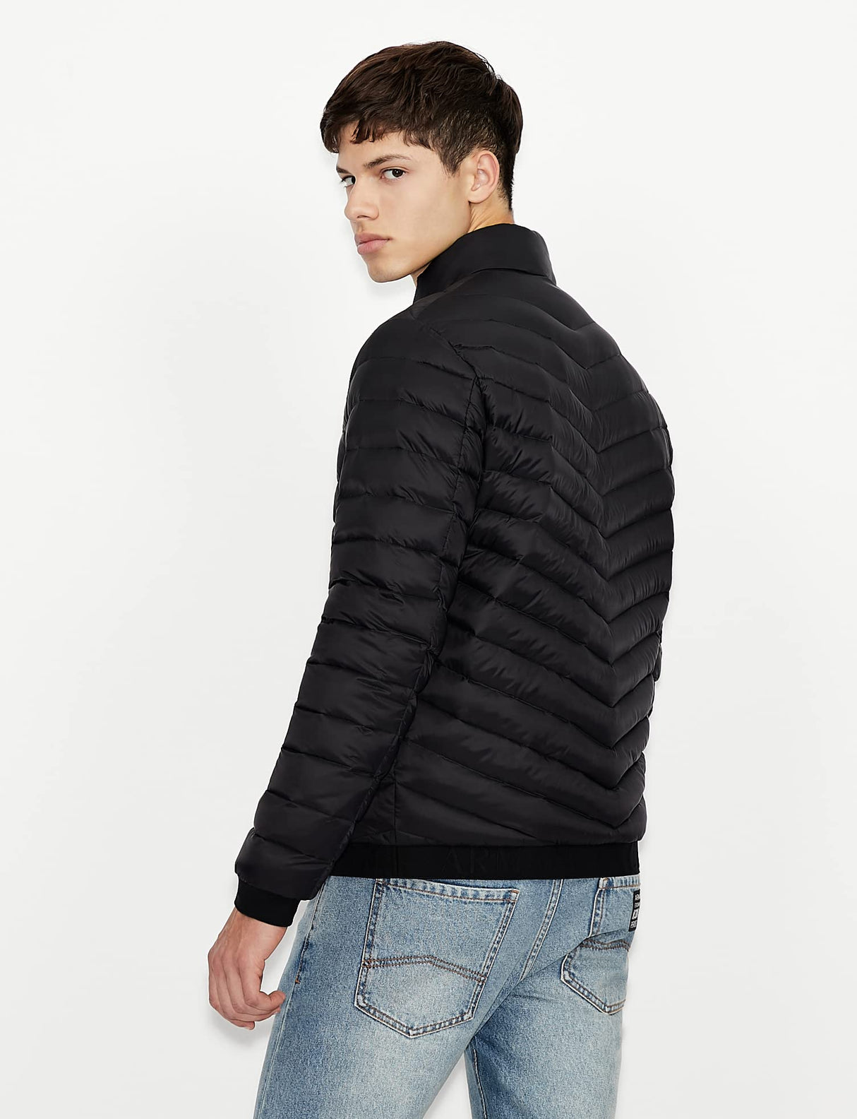 Armani exchange Chaqueta Acolchada Con Cremallera Y Logotipo de Milano/New York Abrigo alternativo de plumón, Hombre, Negro, XL