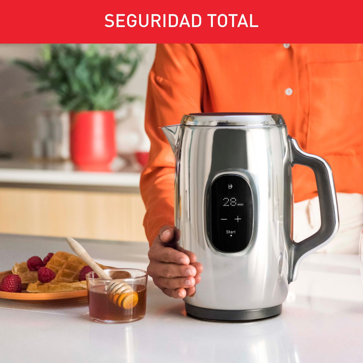 Tefal Majestuo Hervidor, Interfaz intuitiva, Hervidor Eléctrico con 9 Ajustes de Temperatura, Manejo Seguro, Mantener Caliente, Filtro Antical Extraíble, Indicación del Nivel de Agua, KI883D10