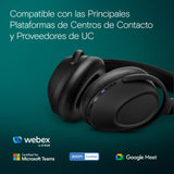 Epos Auriculares inalámbricos Adapt 660 USB-C – Bluetooth, ANC híbrido, Certificado UC, reducción de Ruido, batería 30 h, conexión Dual, Sonido estéreo Premium, Comodidad sobre Oreja, Negro
