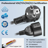 Enrollador de cable automático profesional 10 m + 3 m | Enrollador retráctil montado pared y techo | 1250 W ~ 2000 W | carretes de cable automática | Giratorio 180° | Para interiores y exteriores