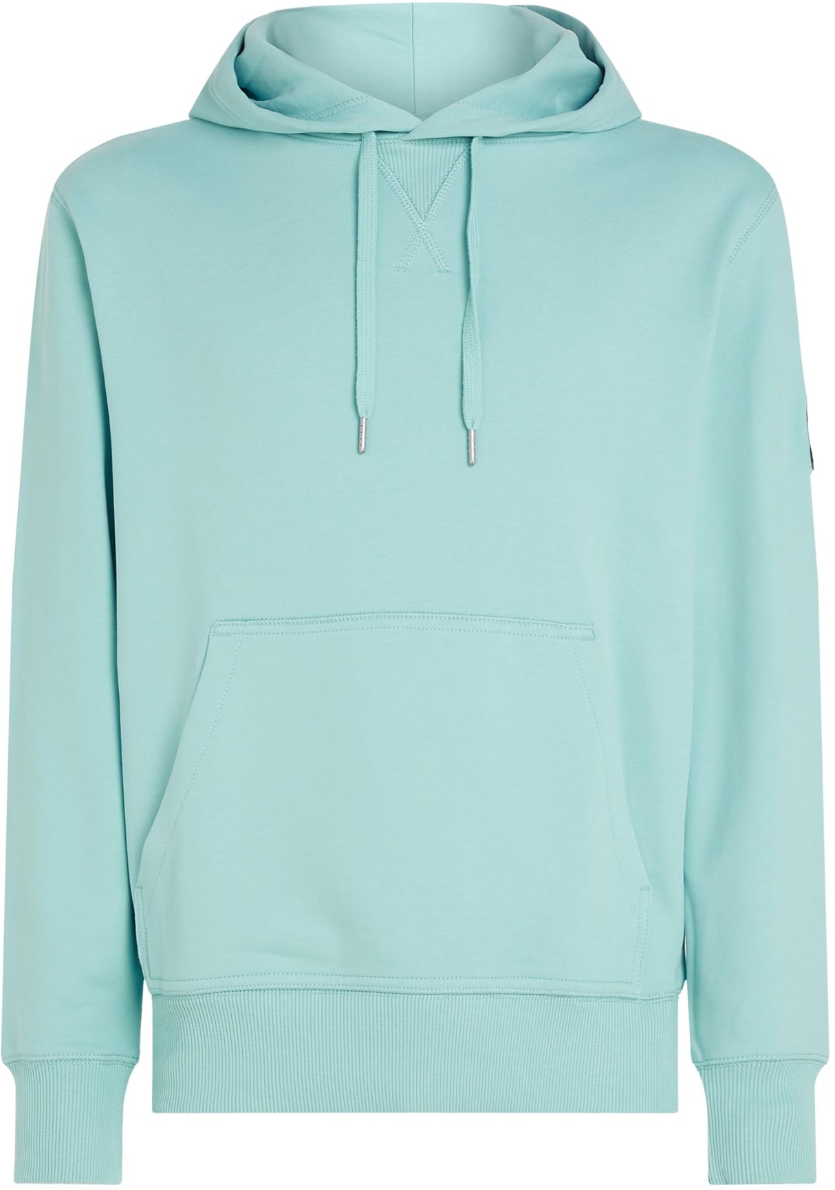 Calvin Klein Hoodie Hombre Badge con Capucha, Azul (Fresh Mint), S