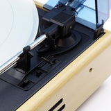 Metronic 477360 - Tocadiscos de vinilo bluetooth, acabado madera, reproductor de vinilo y reproductor de musica, 2 altavoces incorporados, sonido estéreo 2x3W, brazo manual, función auto-stop
