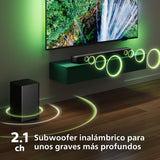 Philips TAB5309 Barra de Sonido 2.1 con subwoofer inalámbrico - Canales 2.1 de 240W, DTS Virtual X, Bluetooth 5.4, HDMI ARC, conexión óptica y conectividad USB - Gris Oscuro